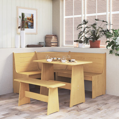 Panca Angolare REINE 151 cm in Legno di Pino Marrone ambra