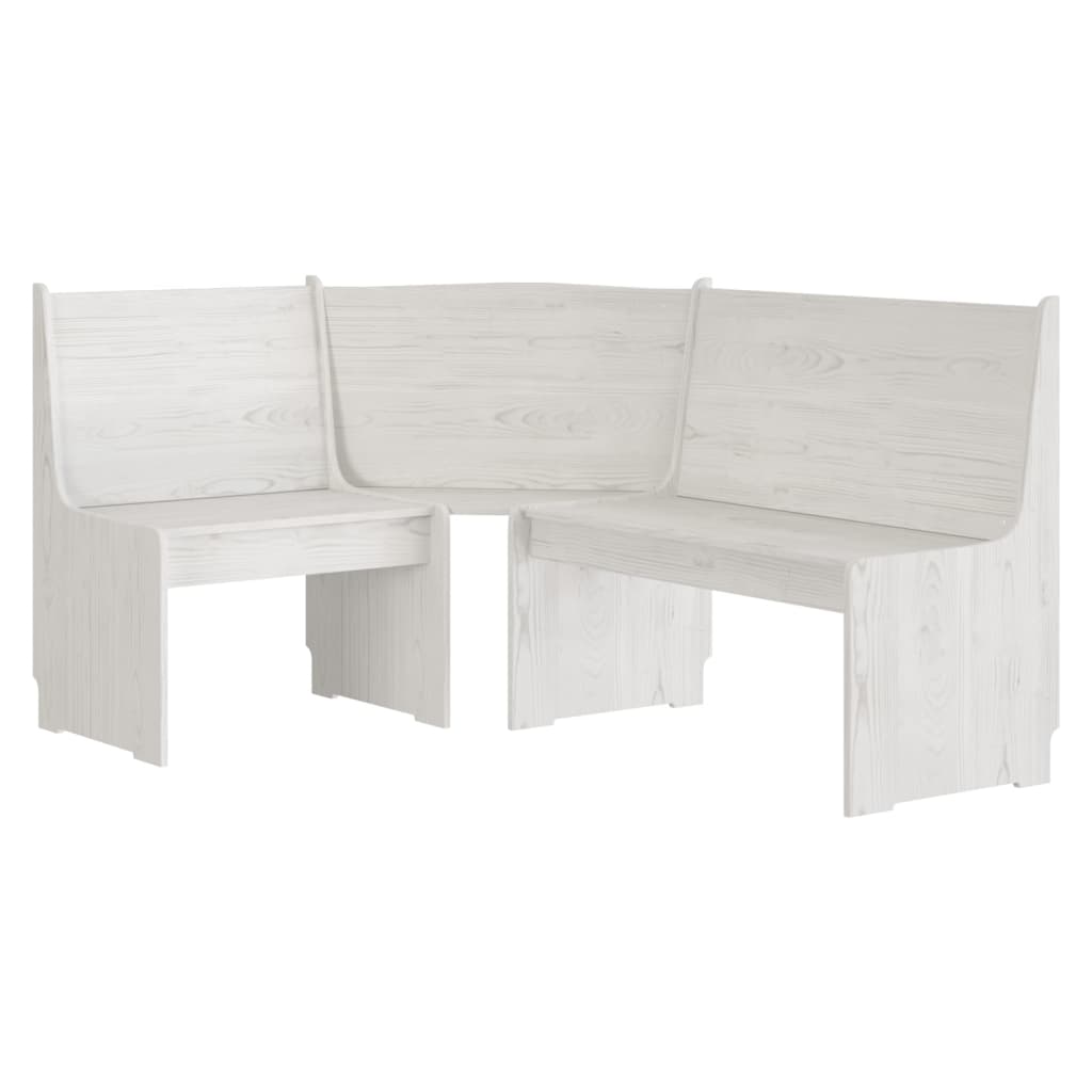 Panca Angolare REINE 151 cm in Pino Massello Bianco