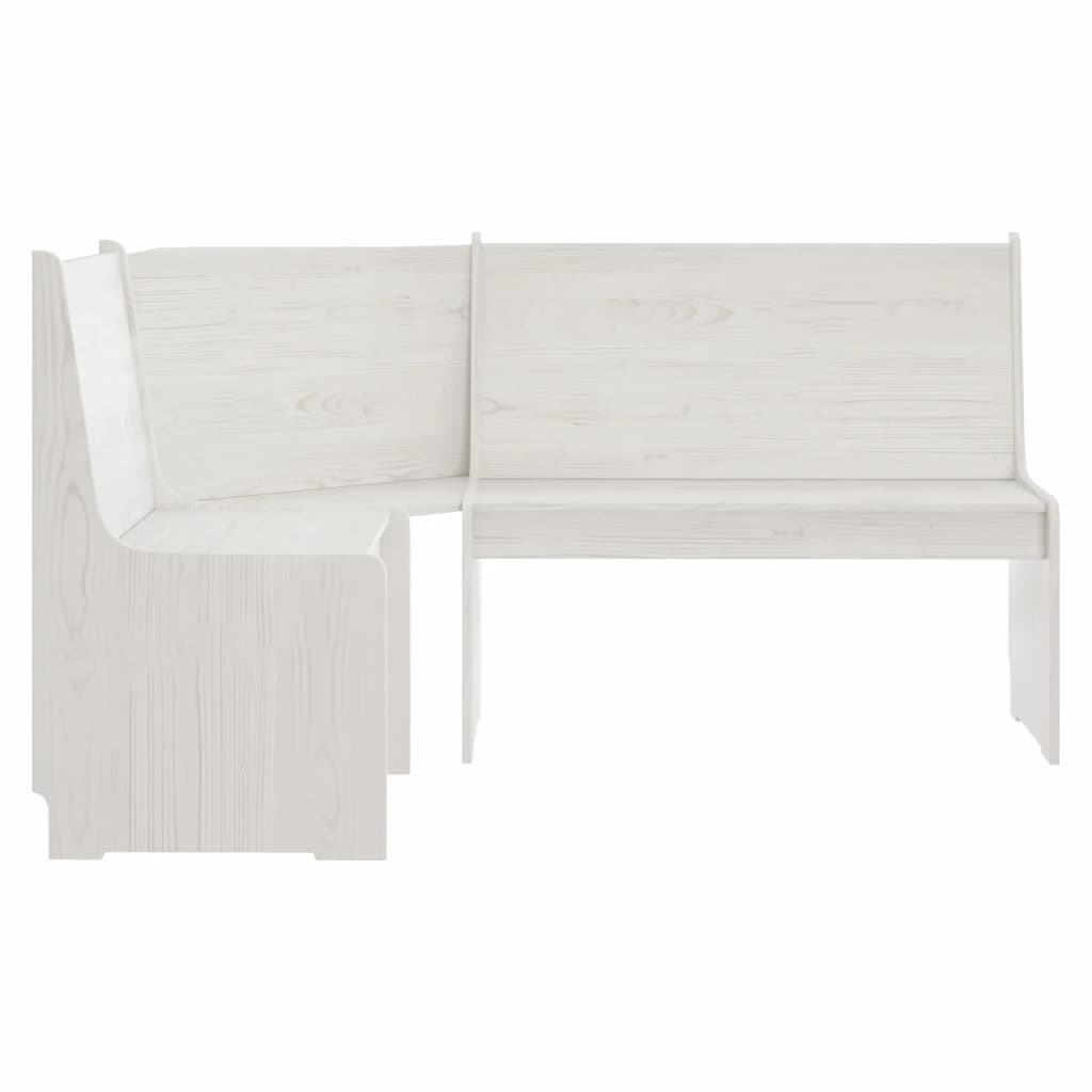 Panca Angolare REINE 151 cm in Pino Massello Bianco