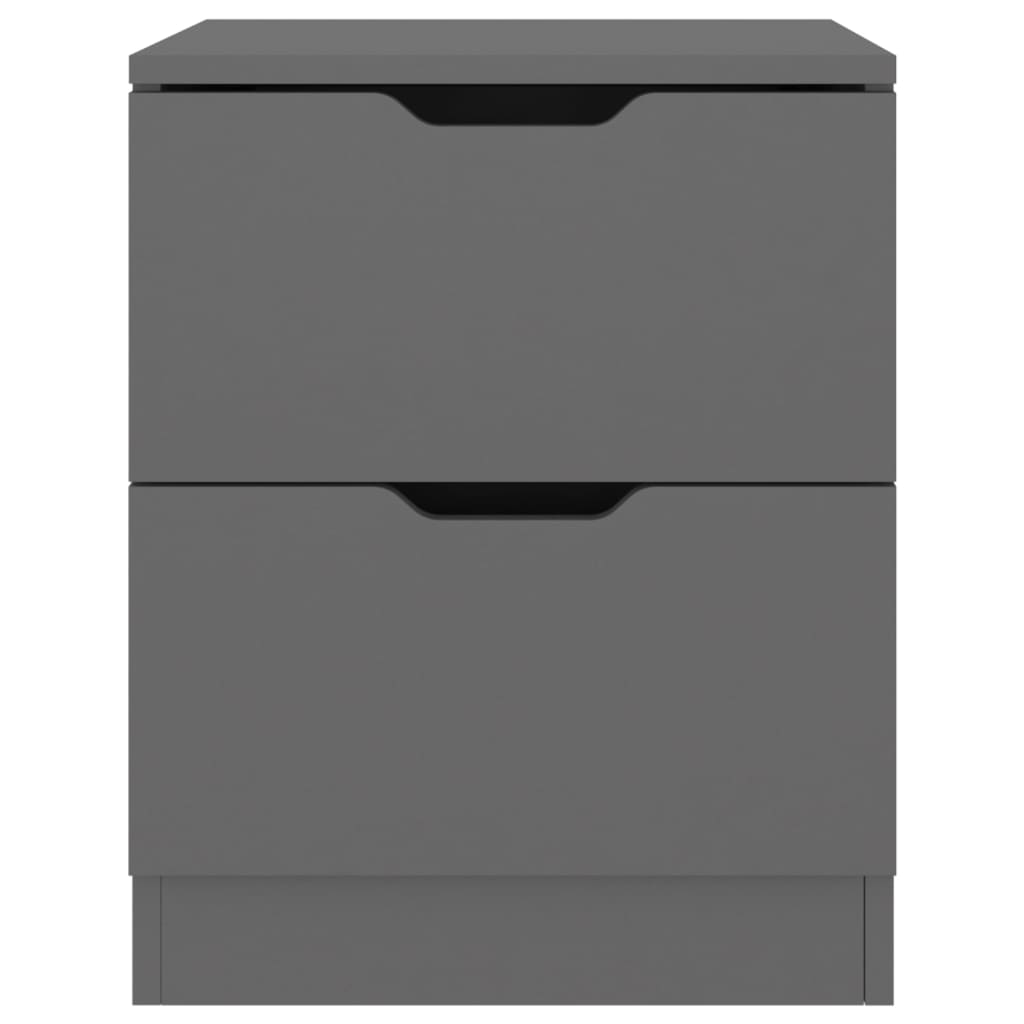 Comodini 2 pz Grigi 40x40x50 cm in Legno Multistrato