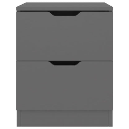 Comodini 2 pz Grigi 40x40x50 cm in Legno Multistrato