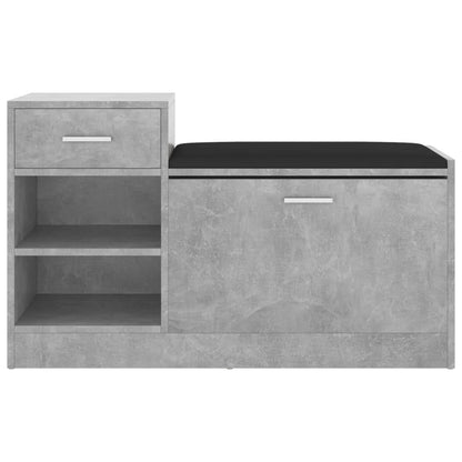 Panca Porta Scarpe Grigio Cemento 94,5x31x57 cm Multistrato