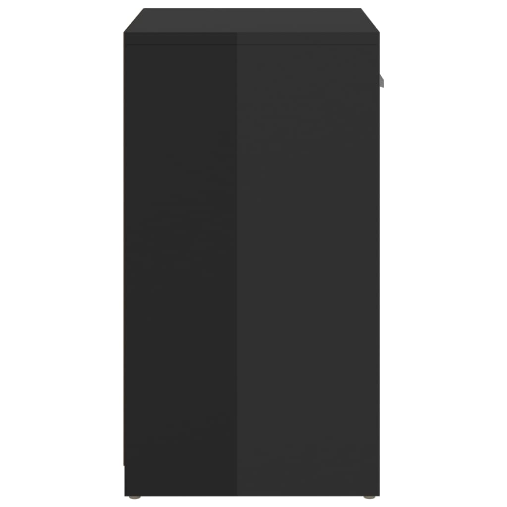 Panca Porta Scarpe Nero Lucido 94,5x31x57cm Legno Multistrato