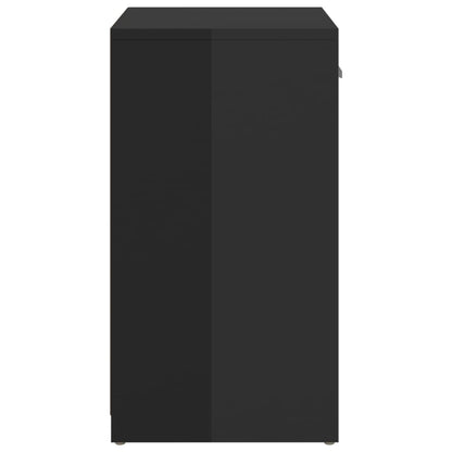 Panca Porta Scarpe Nero Lucido 94,5x31x57cm Legno Multistrato