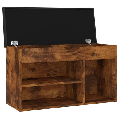 Panca Porta Scarpe Cuscino Rovere Fumo 80x30x47cm Multistrato