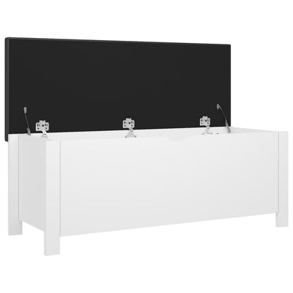 Contenitore con Cuscino Bianco 105x40x45cm Legno Multistrato
