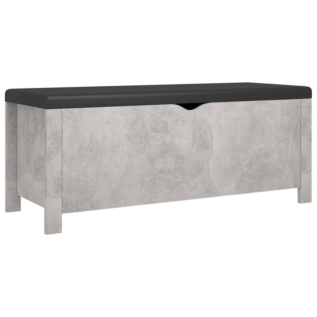 Contenitore con Cuscino Grigio Cemento 105x40x45cm Multistrato