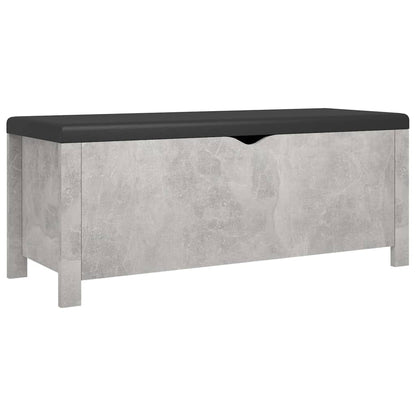 Contenitore con Cuscino Grigio Cemento 105x40x45cm Multistrato