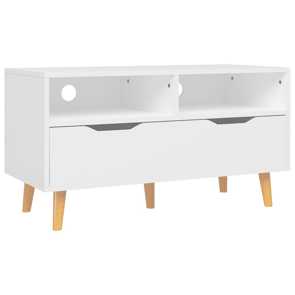Mobile Porta TV Bianco 90x40x48,5 cm in Legno Multistrato