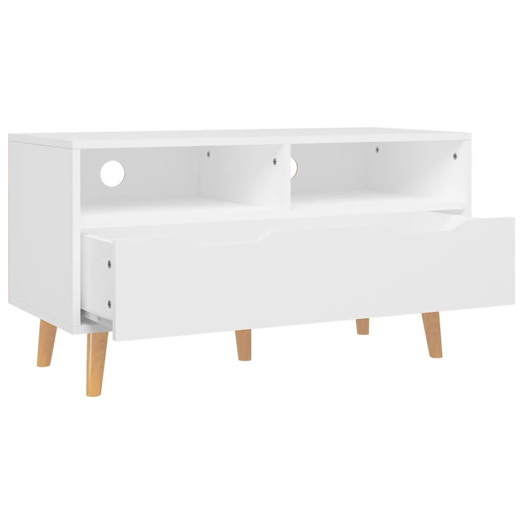 Mobile Porta TV Bianco 90x40x48,5 cm in Legno Multistrato