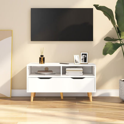Mobile Porta TV Bianco 90x40x48,5 cm in Legno Multistrato