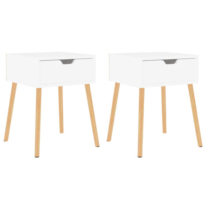 Comodini 2 pz Bianchi 40x40x56 cm in Legno Multistrato
