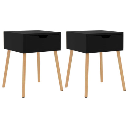 Comodini 2 pz Neri 40x40x56 cm in Legno Multistrato