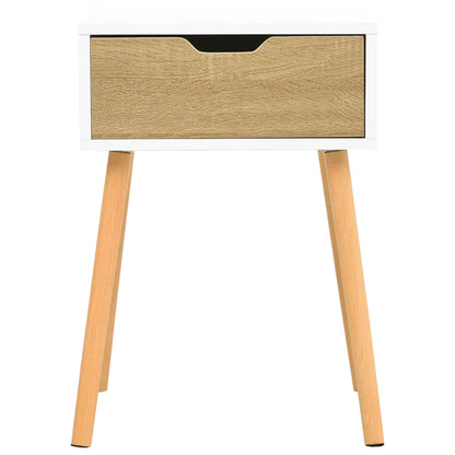 Comodino Bianco e Rovere Sonoma 40x40x56cm in Legno Multistrato
