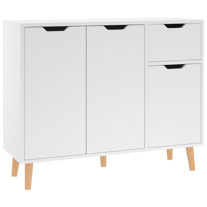 Credenza Bianca 90x30x72 cm in Legno Multistrato