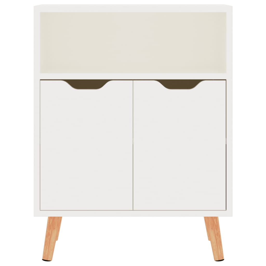 Credenza Bianco Lucido 60x30x72 cm in Legno Multistrato