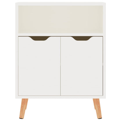 Credenza Bianco Lucido 60x30x72 cm in Legno Multistrato
