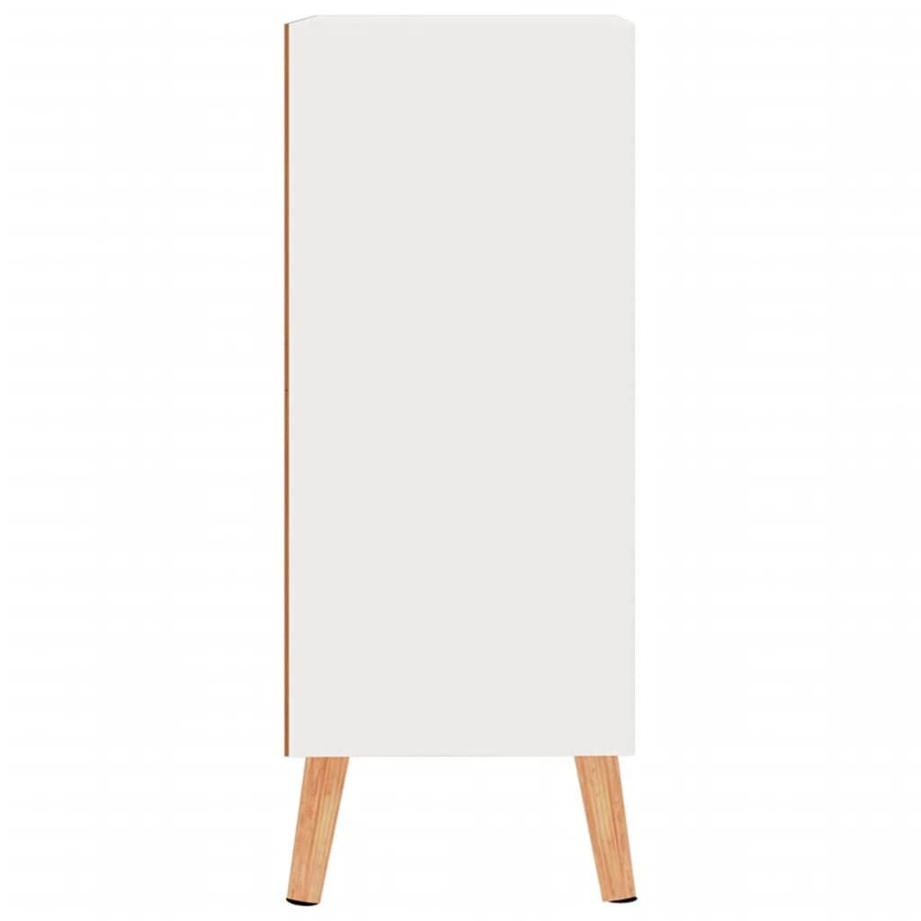 Credenza Bianco Lucido 60x30x72 cm in Legno Multistrato