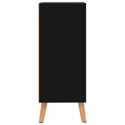 Credenza Nero Lucido 60x30x72 cm in Legno Multistrato