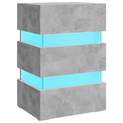 Comodino con LED Grigio Cemento 45x35x67cm in Legno Multistrato