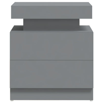 Comodino Grigio 45x35x52 cm in Legno Multistrato