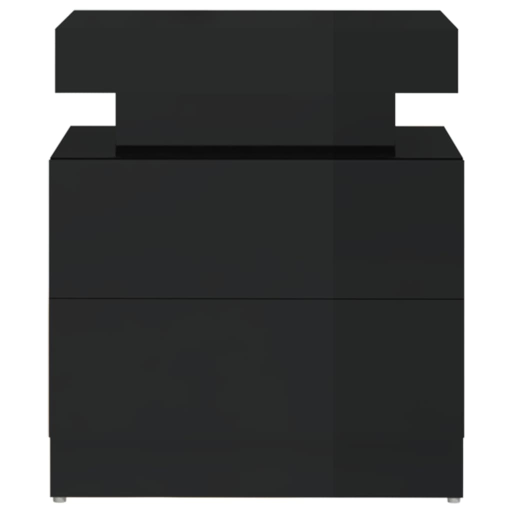 Comodino Nero Lucido 45x35x52 cm in Legno Multistrato