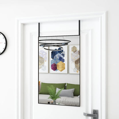 Specchio da Porta Nero 50x80 cm in Vetro e Alluminio