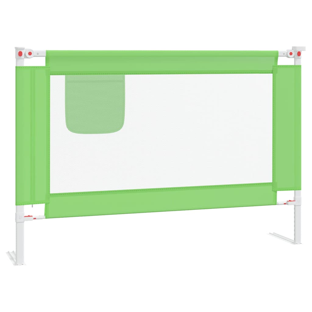 Sponda Letto di Sicurezza per Bambini Verde 100x25cm in Tessuto