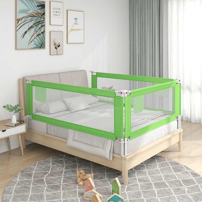 Sponda Letto di Sicurezza per Bambini Verde 150x25cm in Tessuto