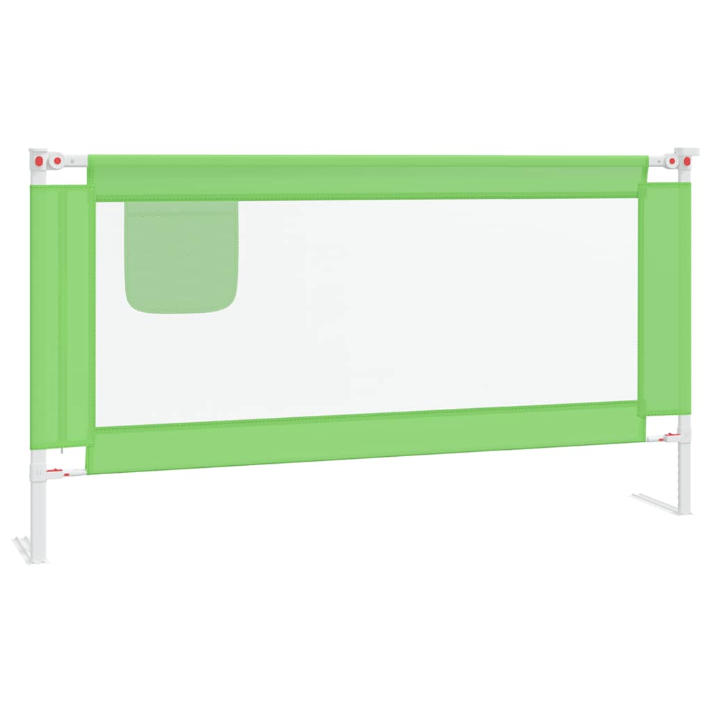 Sponda Letto di Sicurezza per Bambini Verde 160x25cm in Tessuto