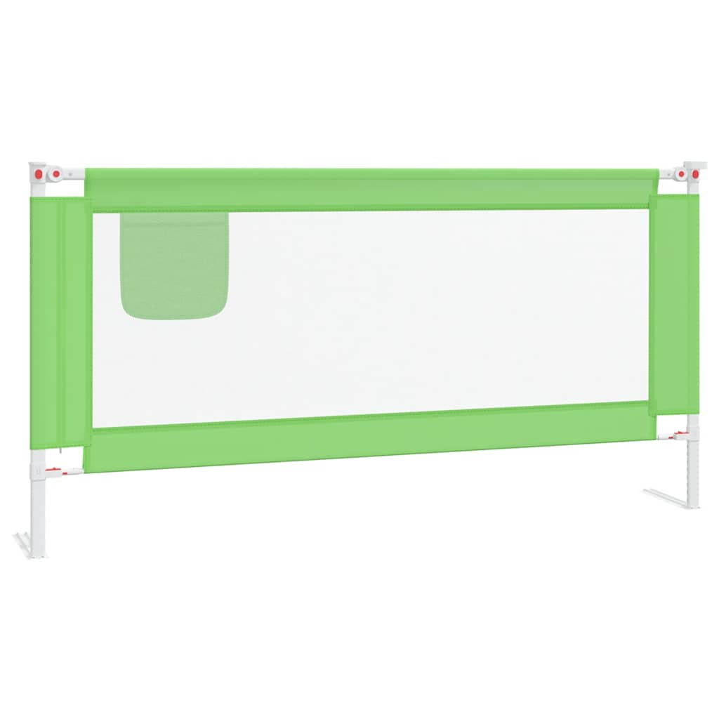 Sponda Letto di Sicurezza per Bambini Verde 180x25cm in Tessuto