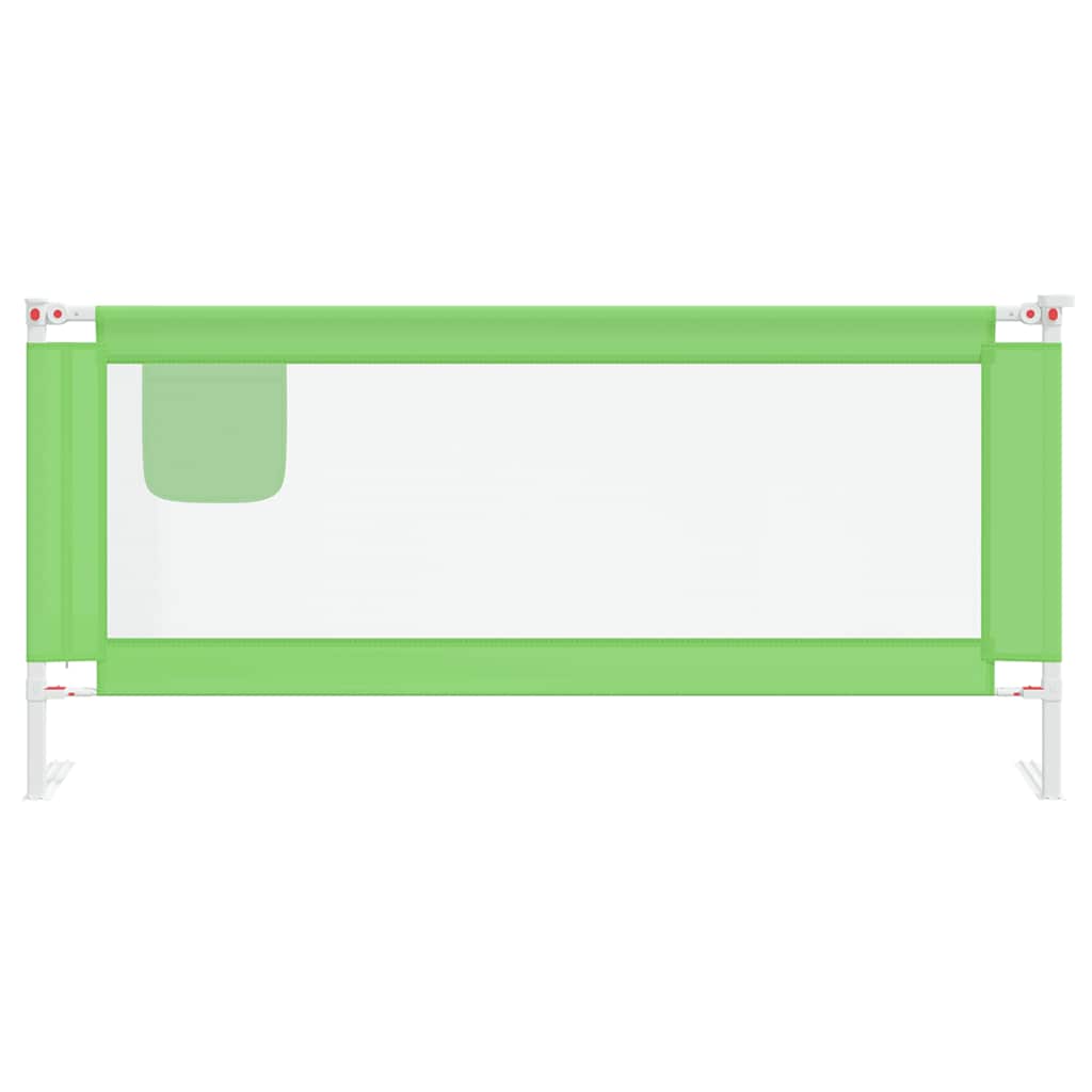 Sponda Letto di Sicurezza per Bambini Verde 200x25cm in Tessuto