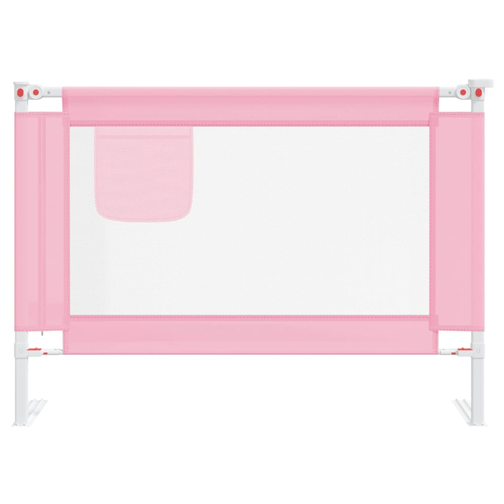 Sponda Letto di Sicurezza per Bambini Rosa 90x25 cm in Tessuto