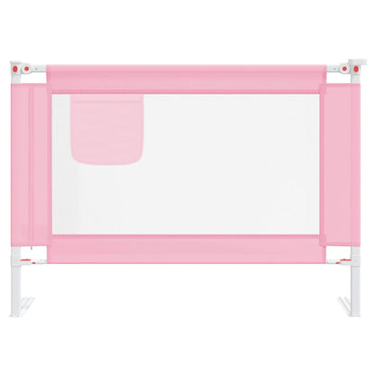 Sponda Letto di Sicurezza per Bambini Rosa 90x25 cm in Tessuto