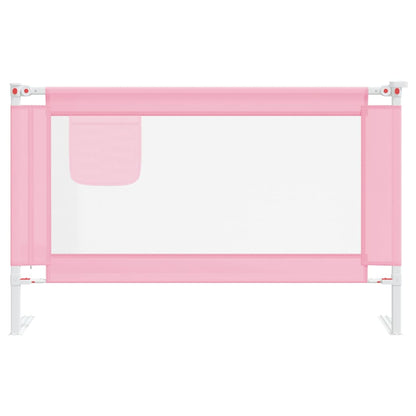 Sponda Letto di Sicurezza per Bambini Rosa 120x25 cm Tessuto