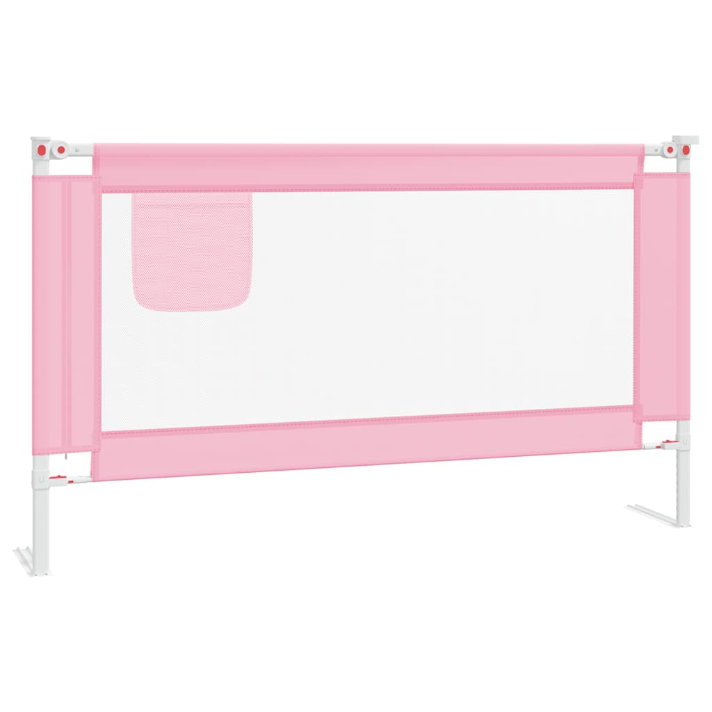 Sponda Letto di Sicurezza per Bambini Rosa 140x25cm in Tessuto