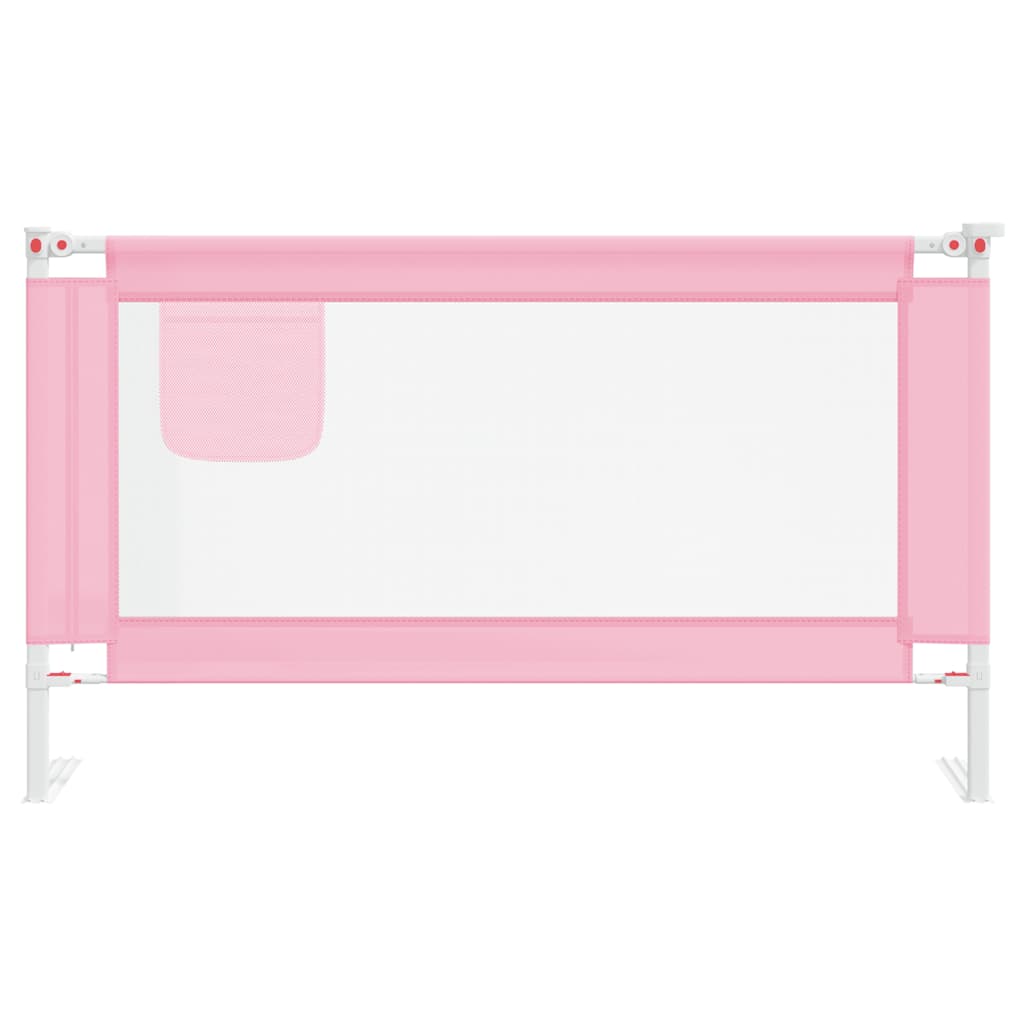 Sponda Letto di Sicurezza per Bambini Rosa 140x25cm in Tessuto
