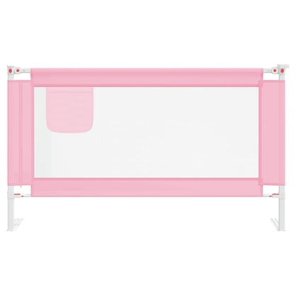 Sponda Letto di Sicurezza per Bambini Rosa 140x25cm in Tessuto