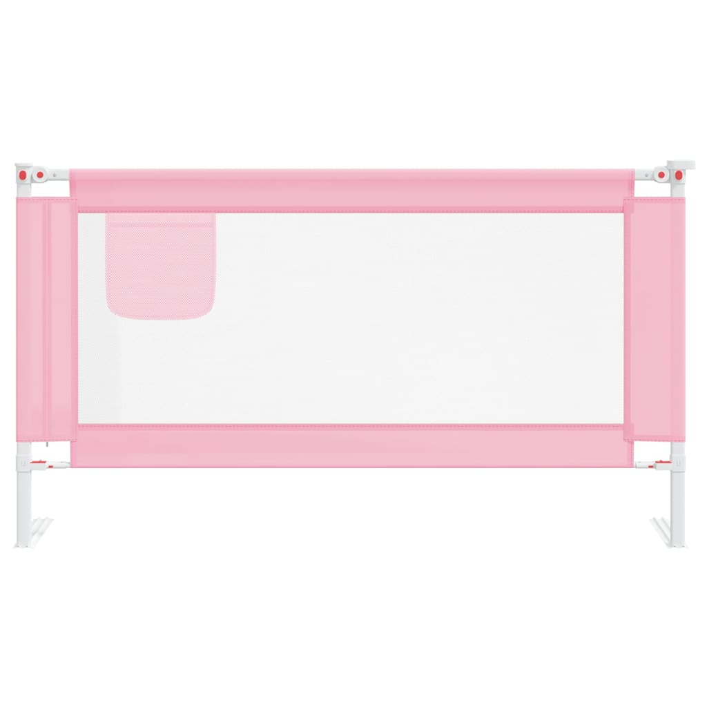Sponda Letto di Sicurezza per Bambini Rosa 150x25 cm Tessuto