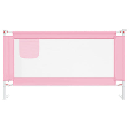 Sponda Letto di Sicurezza per Bambini Rosa 150x25 cm Tessuto