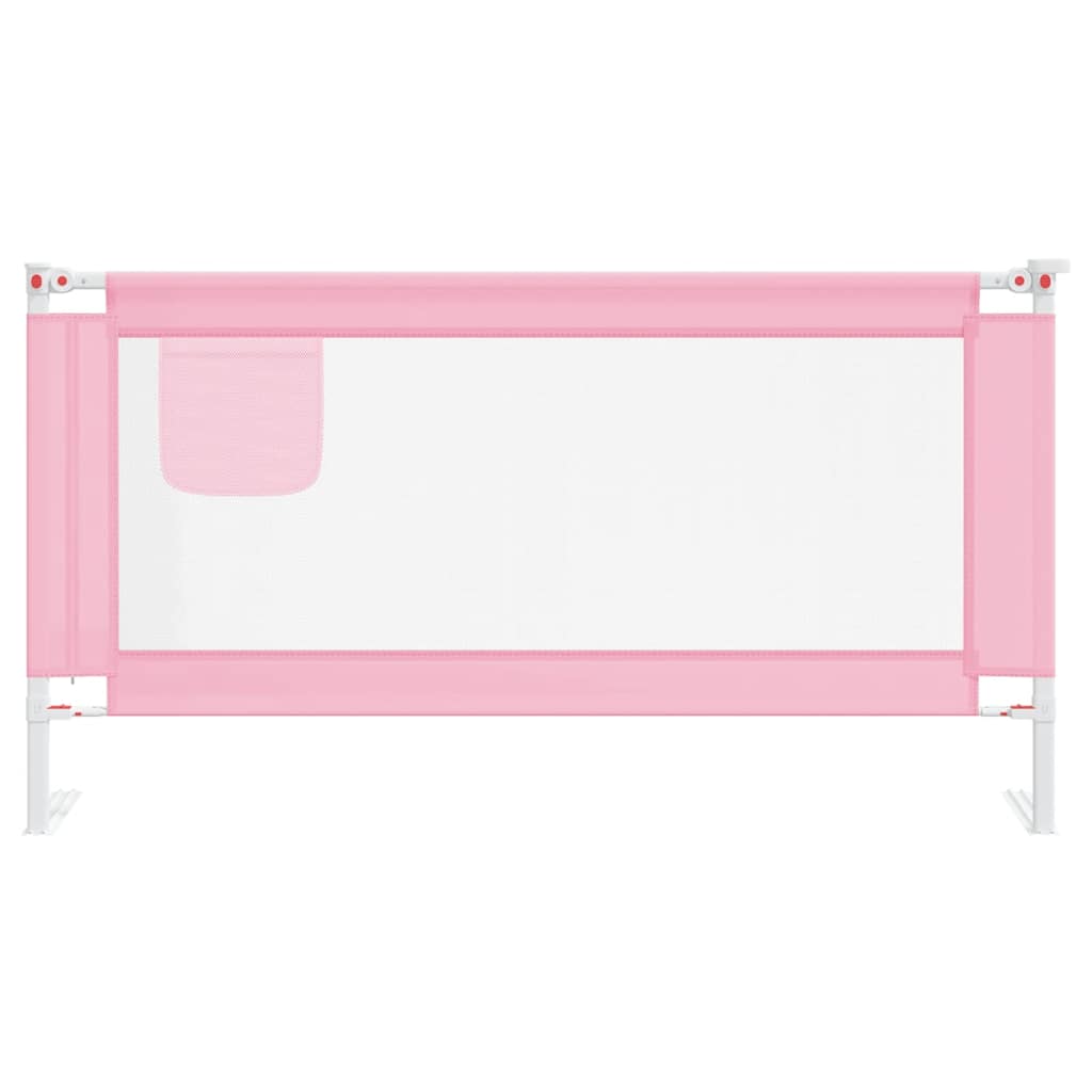 Sponda Letto di Sicurezza per Bambini Rosa 160x25 cm Tessuto