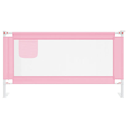 Sponda Letto di Sicurezza per Bambini Rosa 160x25 cm Tessuto