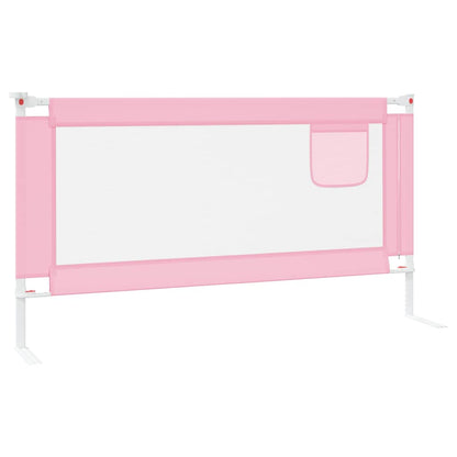 Sponda Letto di Sicurezza per Bambini Rosa 160x25 cm Tessuto