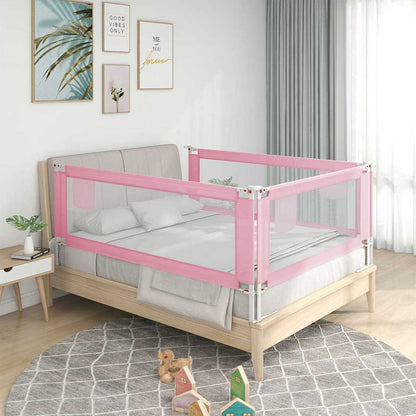 Sponda Letto di Sicurezza per Bambini Rosa 160x25 cm Tessuto