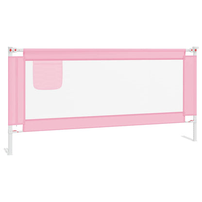 Sponda Letto di Sicurezza per Bambini Rosa 190x25 cm Tessuto