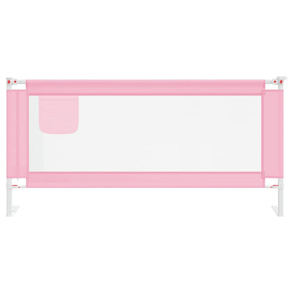 Sponda Letto di Sicurezza per Bambini Rosa 190x25 cm Tessuto