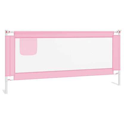 Sponda Letto di Sicurezza per Bambini Rosa 200x25 cm Tessuto