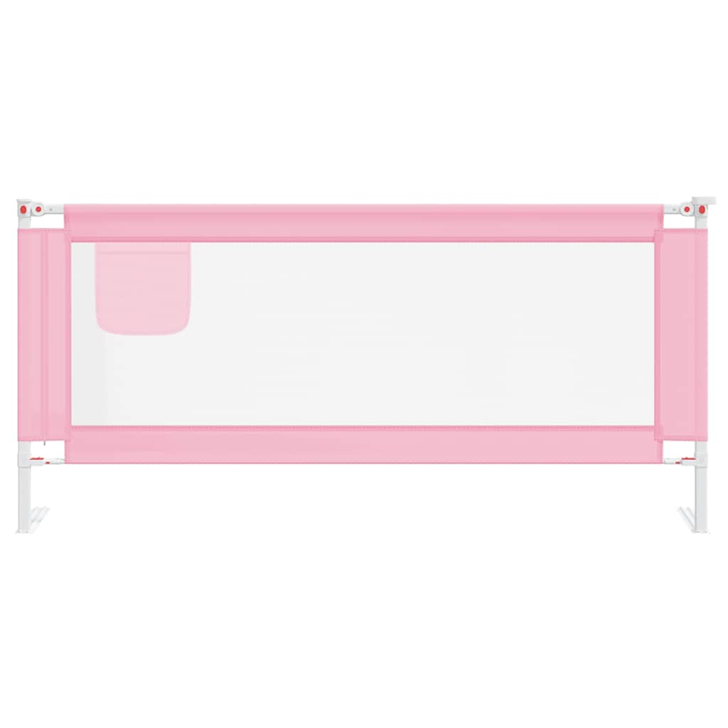 Sponda Letto di Sicurezza per Bambini Rosa 200x25 cm Tessuto