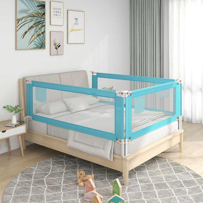 Sponda Letto di Sicurezza per Bambini Blu 120x25 cm in Tessuto