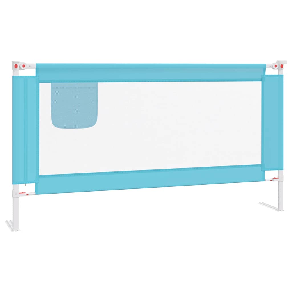 Sponda Letto di Sicurezza per Bambini Blu 160x25 cm in Tessuto